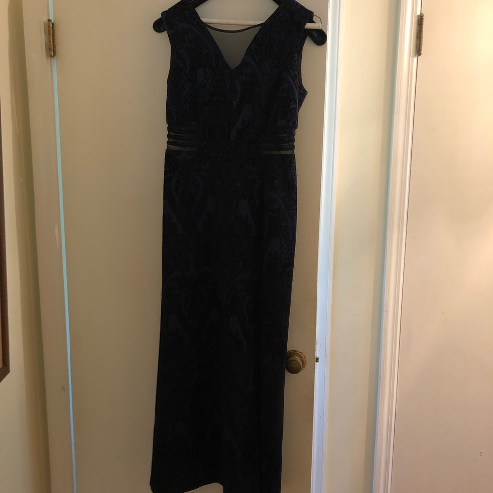 Blue and black long dress